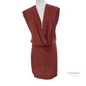 Diane von Furstenberg Red Silk Blouson Dress 6 EUC